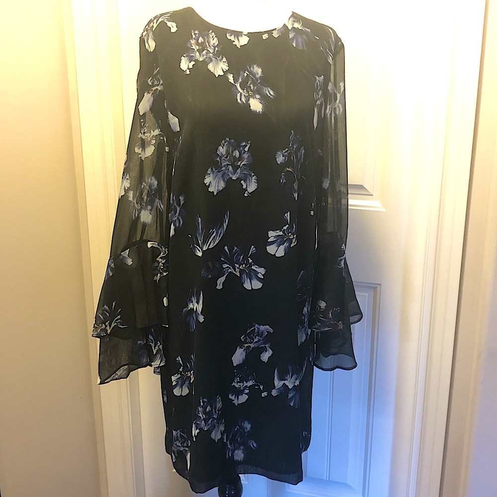 FLORAL ORGANZA SHIFT DRESS BY H&M NWT SIZE 8